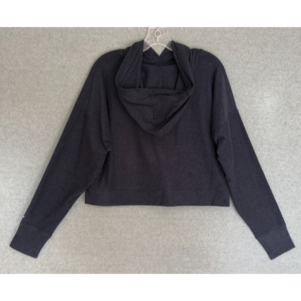 NEW! Fabletics Cloud Jersey Hoodie Sweatshirt Womens Medium Heather Blue Wicking - Picture 3 of 8